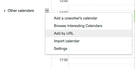 Google Agenda Add URL Team Calendar