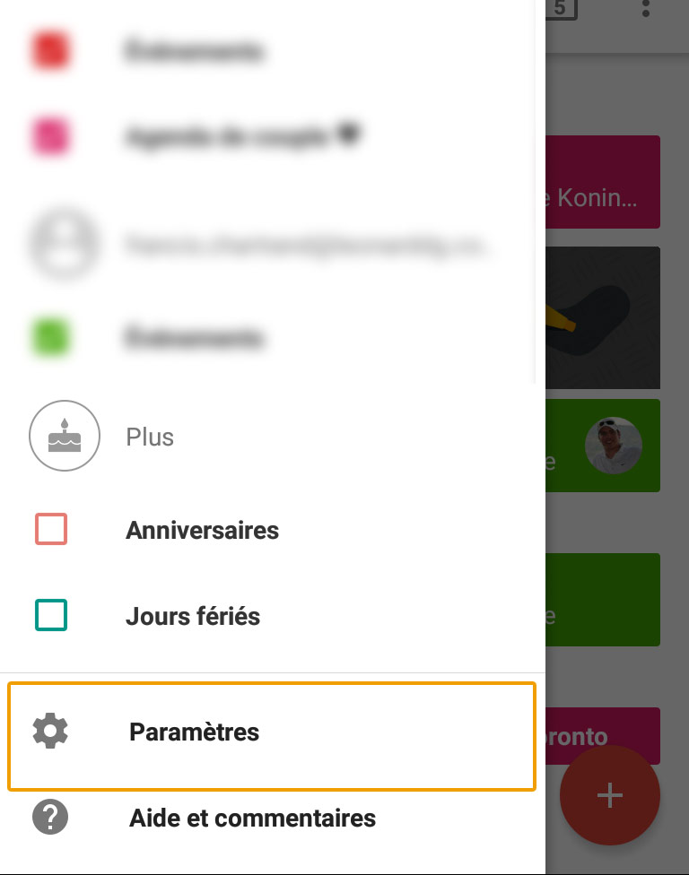 android calendrier ajouter equipe