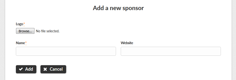 Desktop version - Add new sponsor