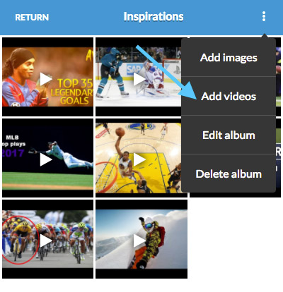 add video mobile app sport